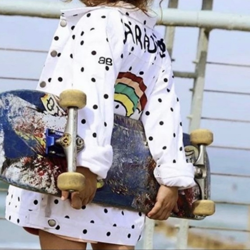 White and black Polka Dot.